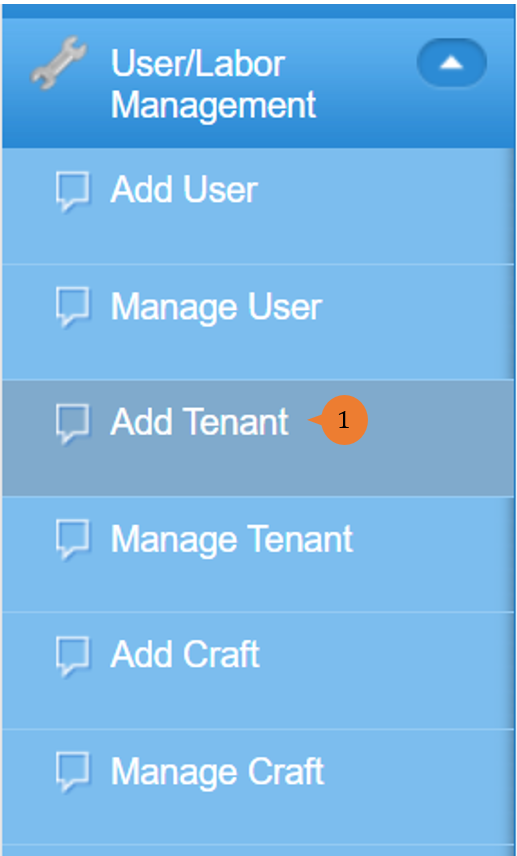 steps 1 to add tenant