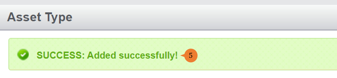 steps 5 to add assets type