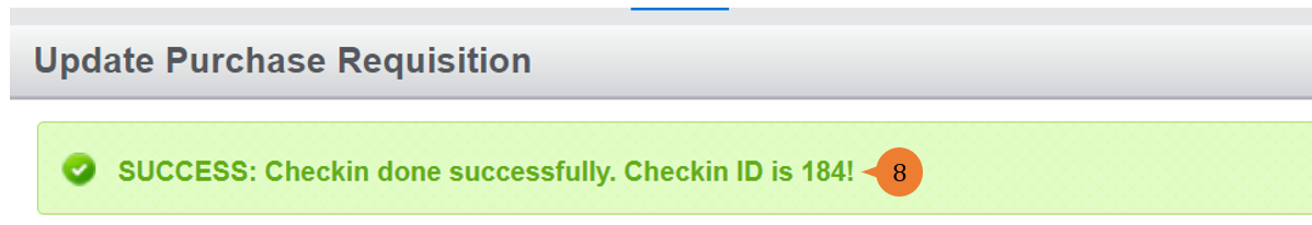 steps 8 to checkin inventory
