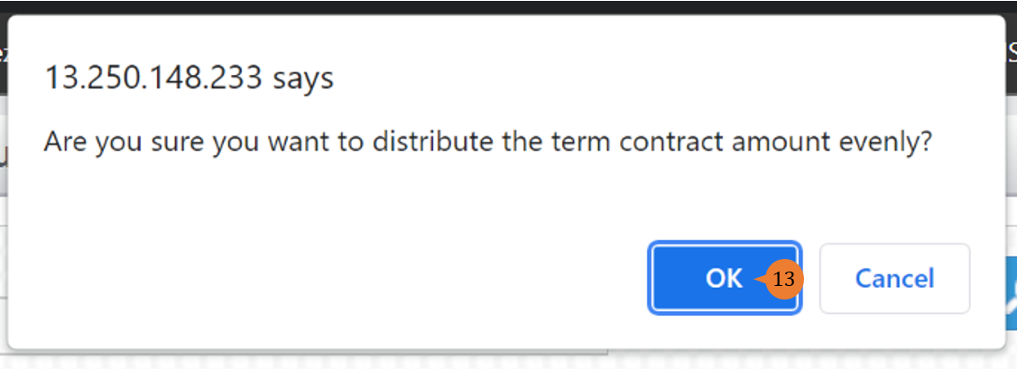 steps 13 to create term contract PR