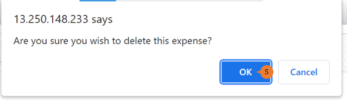 steps 5 to delete expenses