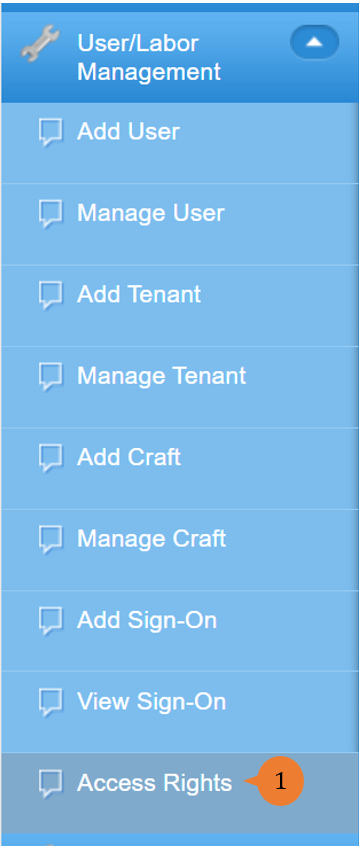 steps 1 to manage access rights