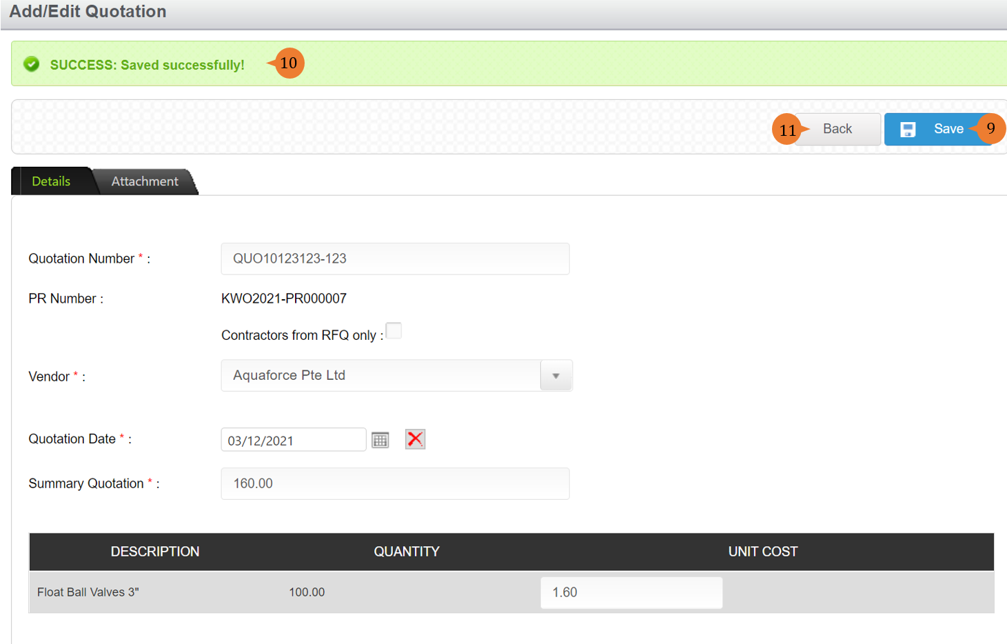 steps 9 to 11 to Modify PO