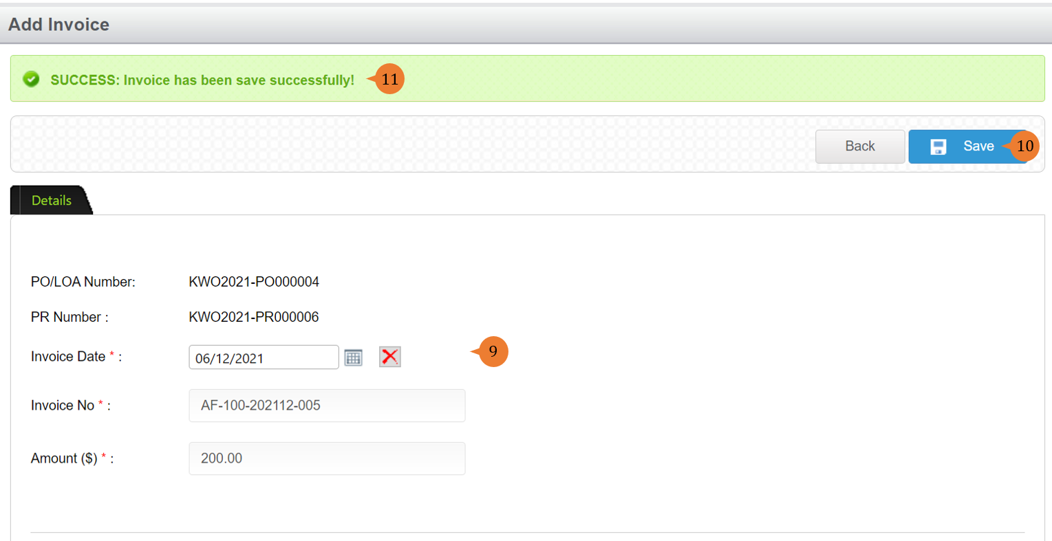 steps 9 to 11 to PO Matching